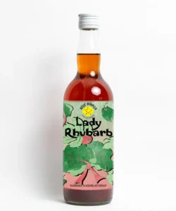 Lady Rhubarb of Roze Bunker – rhubarb fig leaf syrup for soda and mocktails