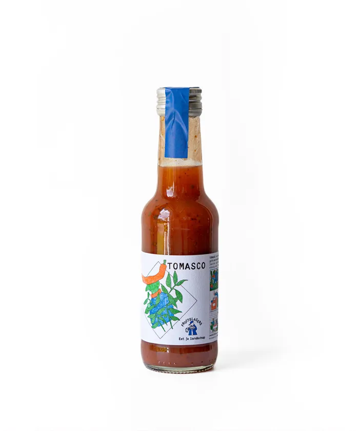 Tomasco van Fruitslagers – Nederlandse hot sauce met chipotle, gefermenteerde tomaat en dulse