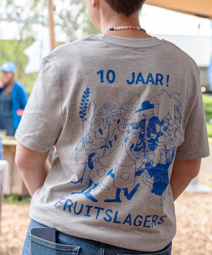 10 Jaar Fruitslagers T-shirt – jubileumshirt gezeefdrukt door Katoenfabriek