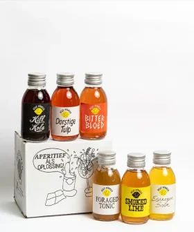 Aperitief als oplossing van Roze Bunker – proefpakket met zes aperitief siropen