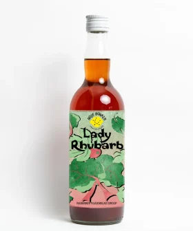 Lady Rhubarb van Roze Bunker – rabarber vijgenblad siroop voor soda en mocktails